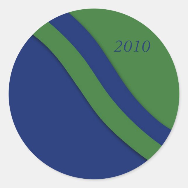 Sticker pour graduation Blue Green Wave (Devant)