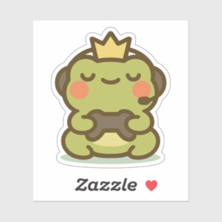 Sticker pour grenouille Kawaii Gamer