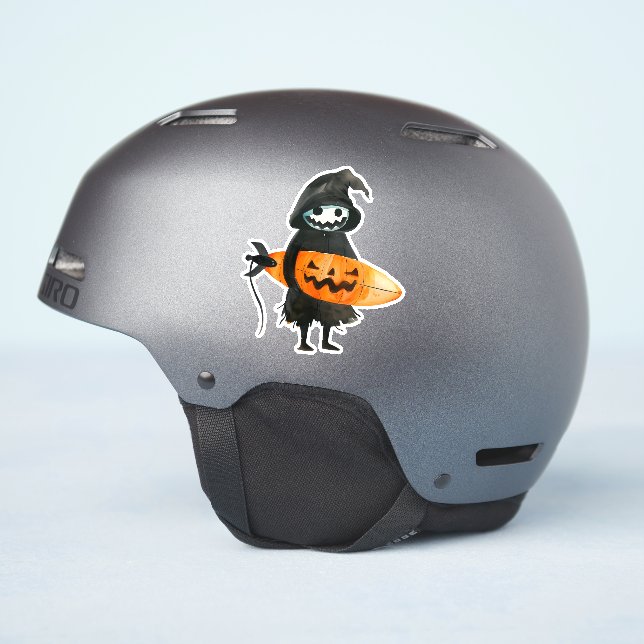 Sticker pour Halloween Citrouille mignon (Côté casque)