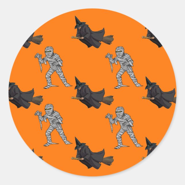 Sticker pour Halloween sorcière et maman Motif (Devant)