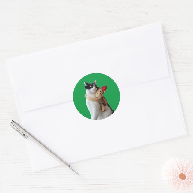 Sticker pour jouets de Noël blanc et noir (Enveloppe)