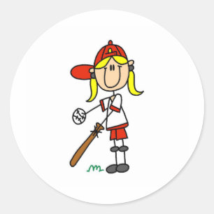 Sticker pour joueuse de softball fille