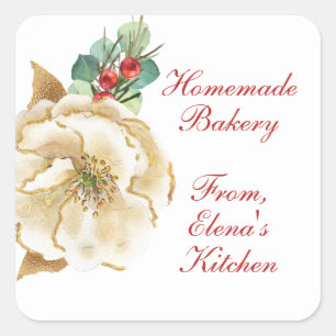 Sticker pour la boulangerie de Noël Magnolia d'hiv