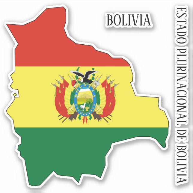 Sticker pour la carte du drapeau de la Bolivie (Devant)