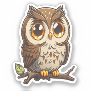 Sticker pour la chouette de Kawaii Chibi