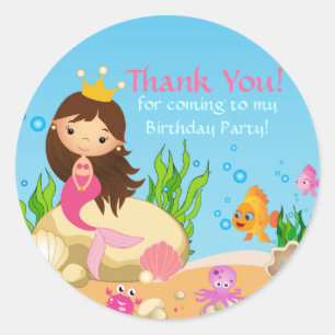 Sticker pour la fête d'anniversaire de la sirène d