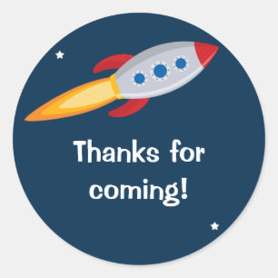 Sticker pour la fête d'anniversaire de Rocket Ship