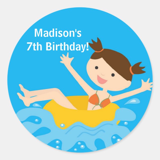 Sticker pour la fête de la piscine (Devant)