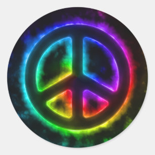 Sticker pour la paix arc-en-ciel lumineux