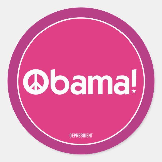 Sticker pour la paix d'Obama rose (Devant)