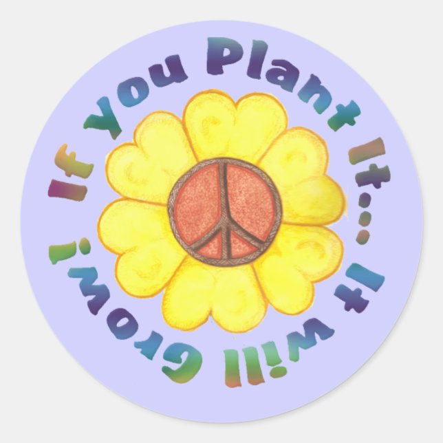 Sticker pour la paix plante (Devant)