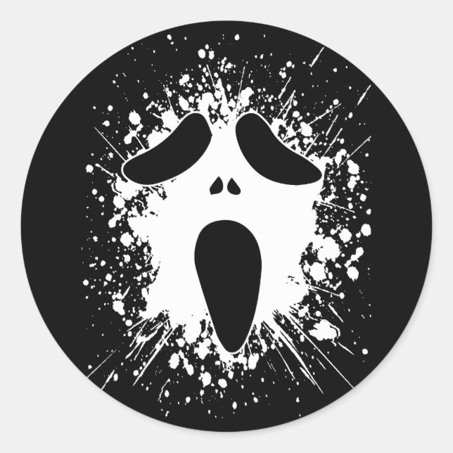 Sticker pour la plaque d'Halloween Face Fantôme (Devant)