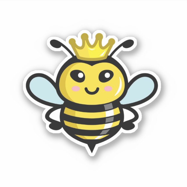 Sticker pour l'abeille mignonne Queen (Devant)