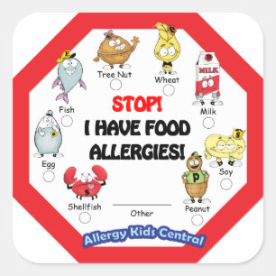 Sticker pour l'allergie alimentaire