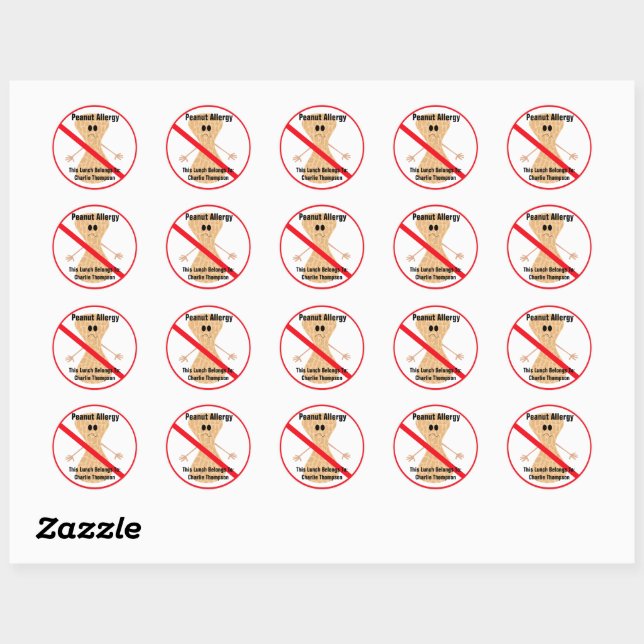 Sticker pour l'allergie aux arachides (Feuille)