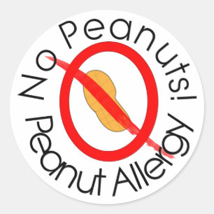 Sticker pour l'allergie aux arachides Pas de cacah