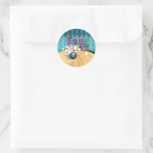 Sticker pour l'anniversaire de Bowling - Fille (Sac)