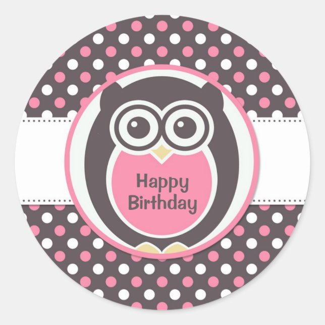Sticker pour l'anniversaire de la Chouette à point (Devant)