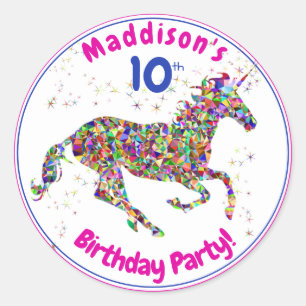 Sticker pour l'anniversaire de la licorne