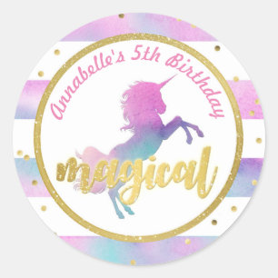 Sticker pour l'anniversaire de la licorne   Partie