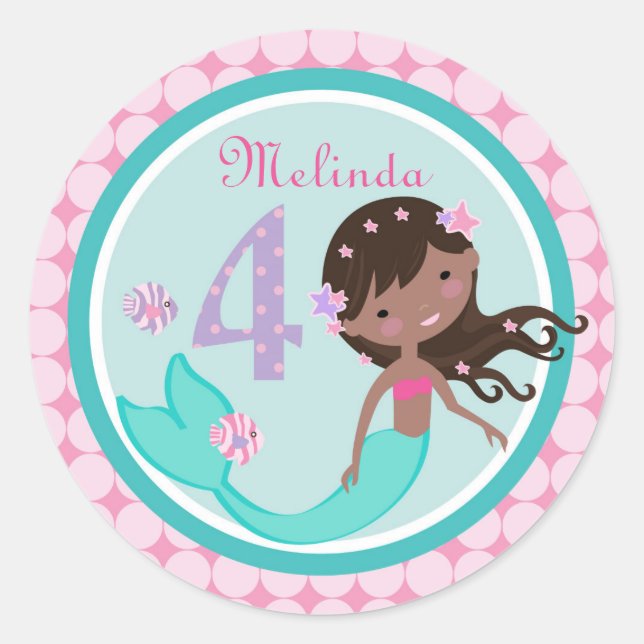 Sticker pour l'anniversaire de l'âge de la sirène  (Devant)