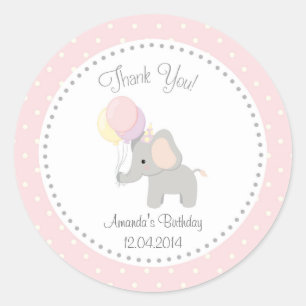 Sticker pour l'anniversaire de l'éléphant mignon
