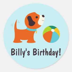 Sticker pour l'anniversaire des chiots