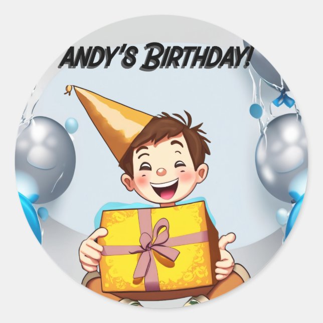 Sticker pour l'anniversaire du garçon (Devant)