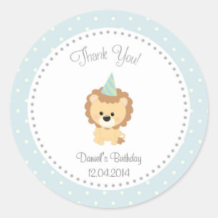 Sticker pour l'anniversaire du lion mignon