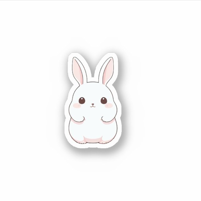 Sticker pour lapin gras mignon (Devant)