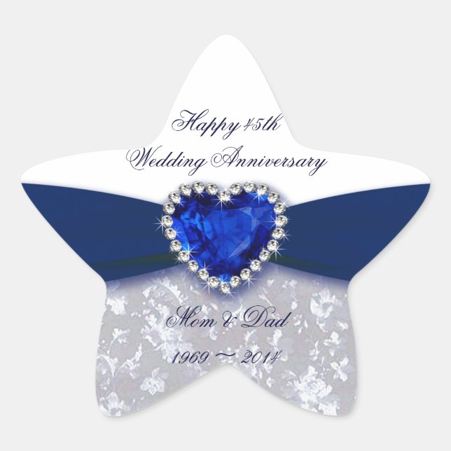 Sticker pour le 45e anniversaire du Mariage Damask (Devant)