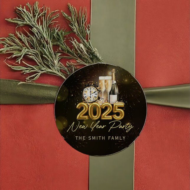 Sticker pour le Nouvel An 2025 au Champagne d'or (Créateur téléchargé)