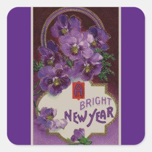 Sticker pour le Nouvel An jolie violet