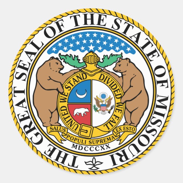 Sticker pour le sceau d'état du Missouri (Devant)