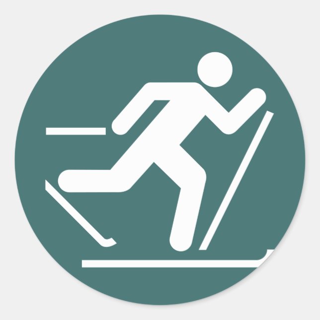 Sticker pour le symbole de ski de fond (Devant)