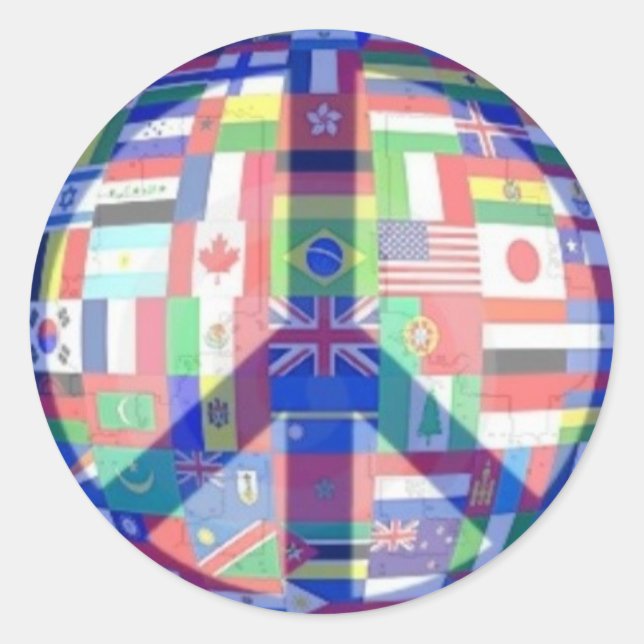 Sticker pour les drapeaux de la paix et du monde (Devant)