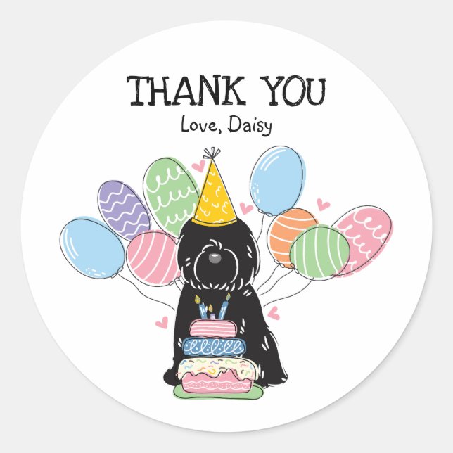 Sticker pour les étiquettes d'anniversaire du Terr (Devant)