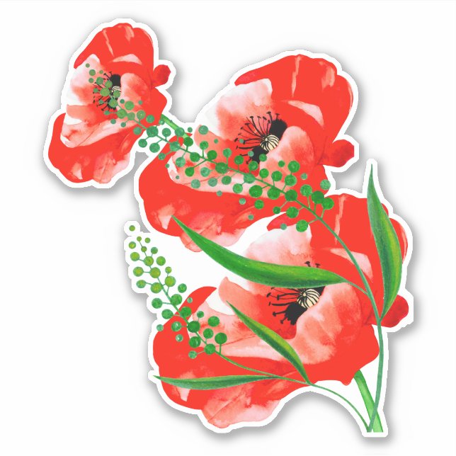 Sticker pour les pavots (Devant)