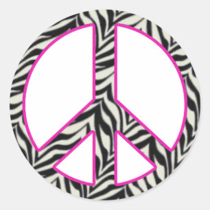 Sticker pour les signes de paix Zebra Print