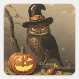 Sticker pour l'Halloween pour hibou et lanterne Ci