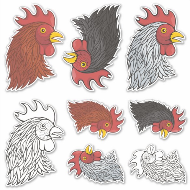 Sticker pour l'icône de tête du coq (Devant)