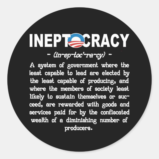 Sticker pour l'ineptocratie de l'administration Ob (Devant)
