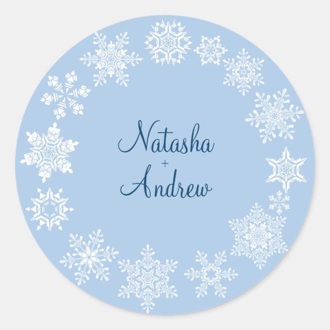 Sticker pour Mariage Enveloppe Sceau de flocons d' (Devant)