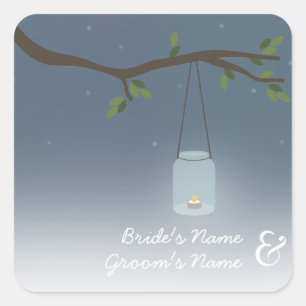 Sticker pour Mariage extérieur Mason Jar