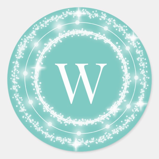 Sticker pour monogramme à couronne étincelante (Devant)