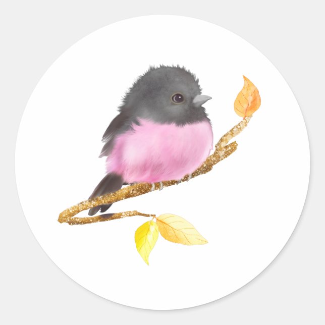 Sticker pour oiseaux Robin Rose (Devant)