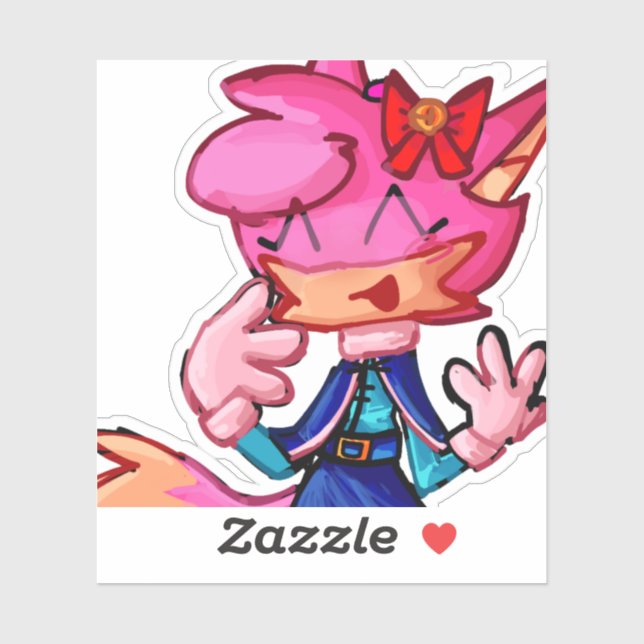 Sticker pour ordinateur portable rose Anthro (Feuille)