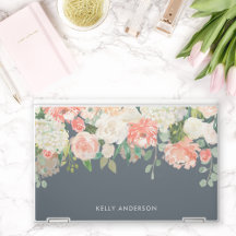 Aquarelle rose et gris avec votre nom
