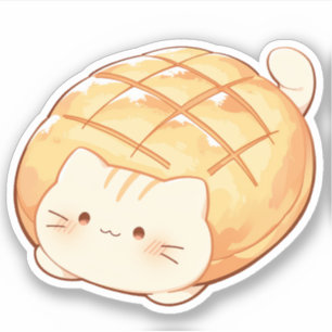Sticker pour pain de melon de chat