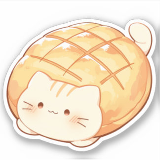 Sticker pour pain de melon de chat